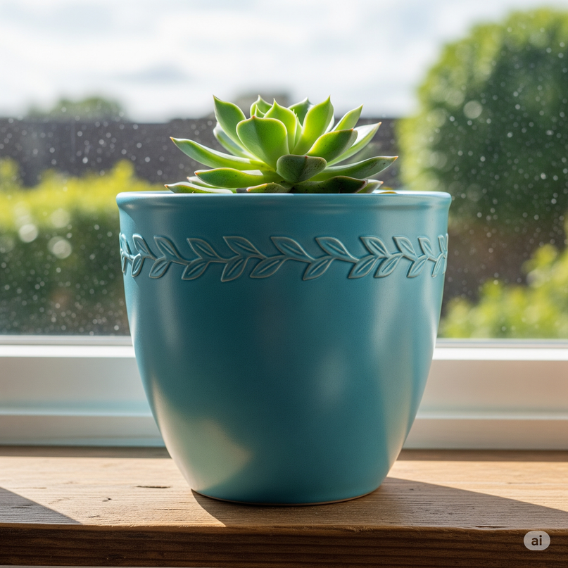 Premium Ceramic Planter - Blue