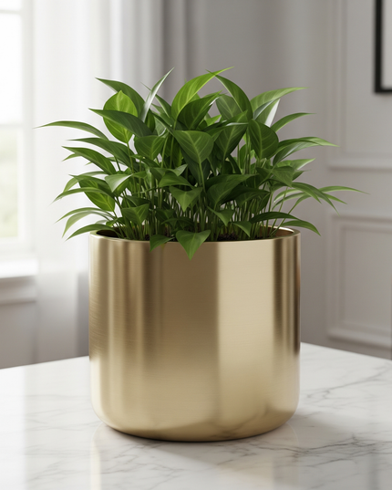 Metallic Aura Gold Planter – 8 Inch