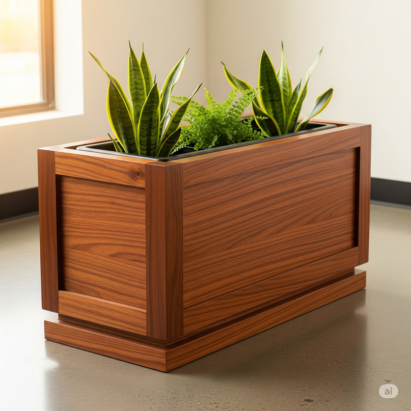 Wooden Rectangular Planter